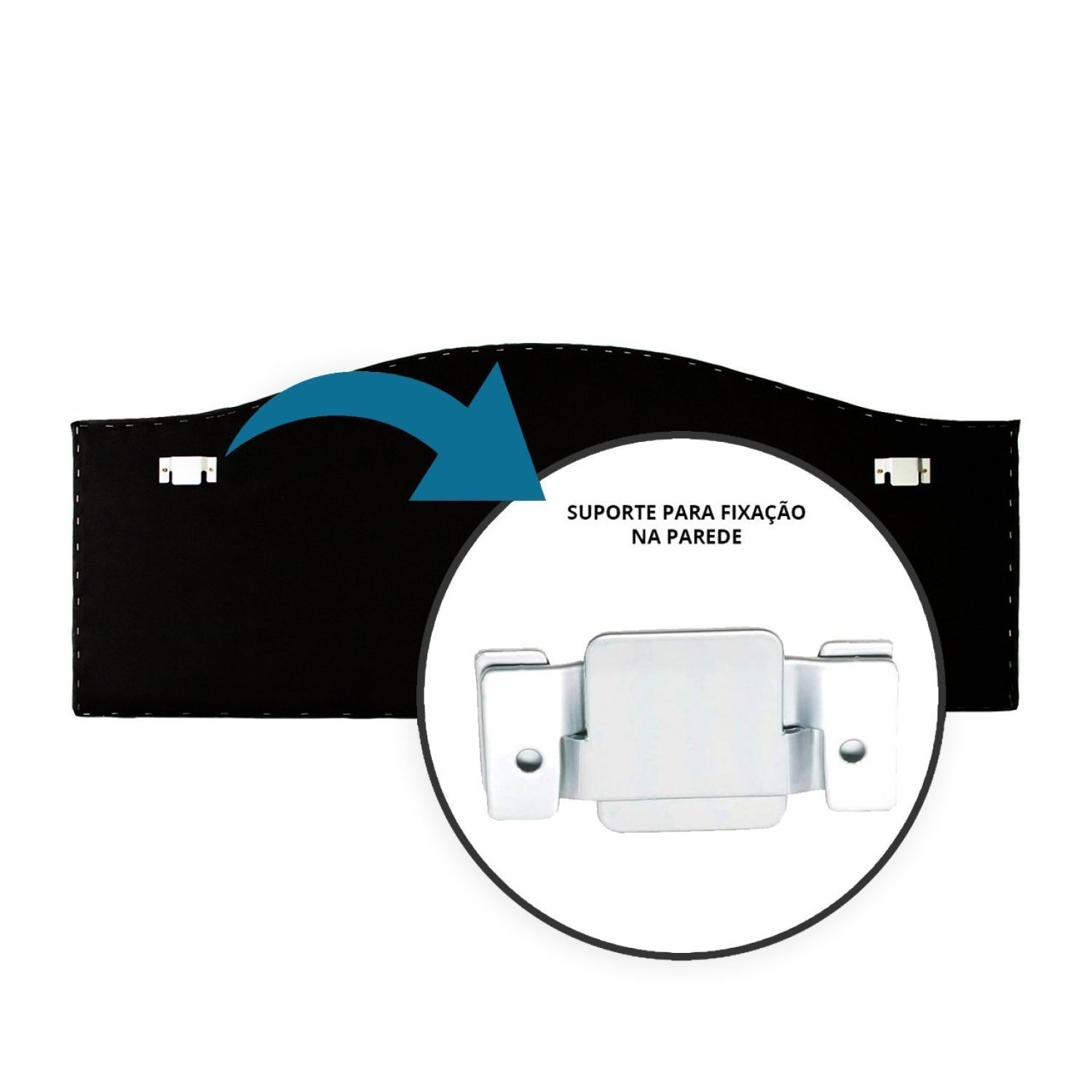Cabeceira Casal Estofada para Cama Box Reta Luxo com Tachas 140x60cm - 6