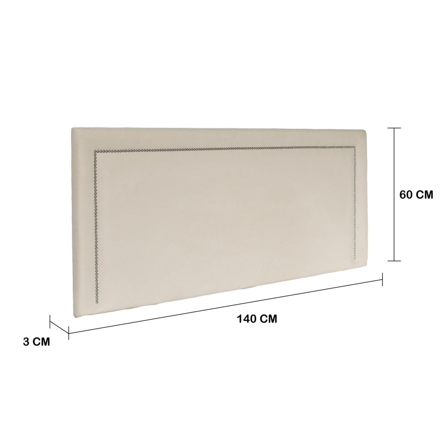 Cabeceira Casal Estofada para Cama Box Reta Luxo com Tachas 140x60cm - 3