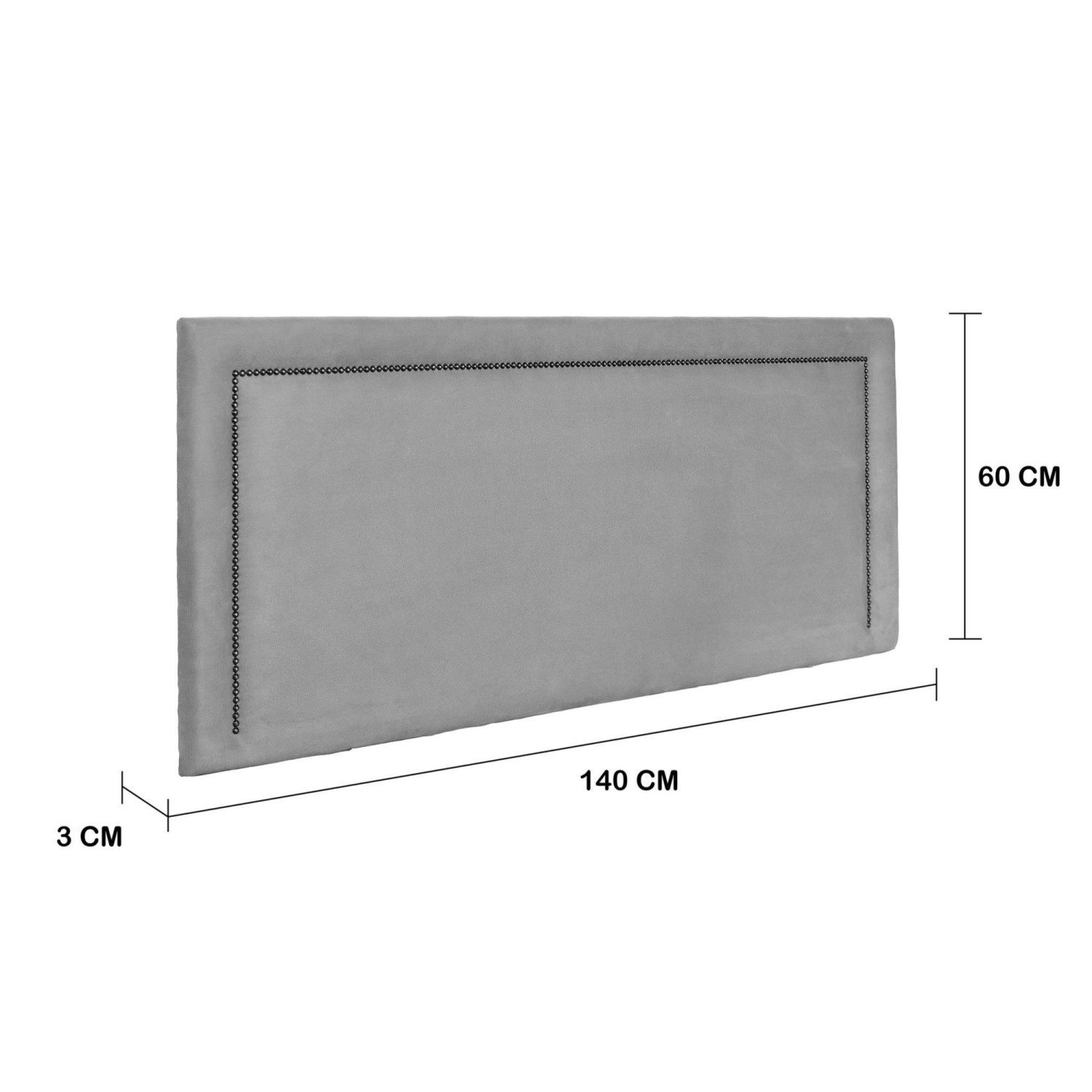 Cabeceira Casal Estofada para Cama Box Reta Luxo com Tachas 140x60cm - 3