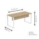 Ver imagem 4 de Escrivaninha Mesa Escritório X 150cm Industrial Noce Naturalle e Branco Marrom/Marromle
