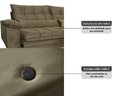 Ver imagem 2 de Sofá Retrátil Reclinável 2,90m com Molas e Espuma D33 Biondi Veludocristal - Netsofas - Castor