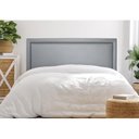 Ver imagem 1 de Cabeceira Casal Estofada para Cama Box Reta Luxo com Tachas 140x60cm Cinza/Fumê