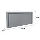 Ver imagem 3 de Cabeceira Casal Estofada para Cama Box Reta Luxo com Tachas 140x60cm Cinza/Fumê