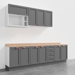 Cozinha Modulada 6 Peças com Tampo 3 Aéreos 3 Balcões CabeCasa MadeiraMadeira - 3