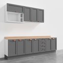 Ver imagem 3 de Cozinha Modulada 6 Peças com Tampo 3 Aéreos 3 Balcões CabeCasa MadeiraOriginals