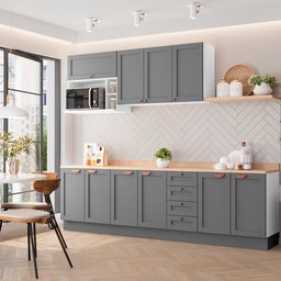 Cozinha Modulada 6 Peças com Tampo 3 Aéreos 3 Balcões CabeCasa MadeiraMadeira - 2