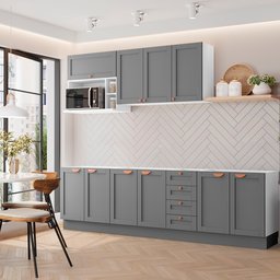 Cozinha Modulada 6 Peças Sem Tampo 3 Aéreos 3 Balcões Arizona CabeCasa MadeiraMadeira - 2