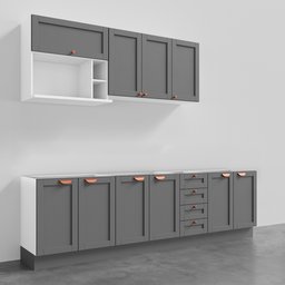 Cozinha Modulada 6 Peças Sem Tampo 3 Aéreos 3 Balcões Arizona CabeCasa MadeiraMadeira - 3