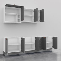 Cozinha Modulada 6 Peças Sem Tampo 3 Aéreos 3 Balcões Arizona CabeCasa MadeiraMadeira - 5