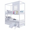 Ver imagem 2 de Treliche Infantil Casinha Reta com Grade Removível e Escorregador Madeira Maciça Branco