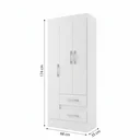 Ver imagem 3 de Guarda-Roupa Solteiro 3 Portas 2 Gavetas Branco Nobre
