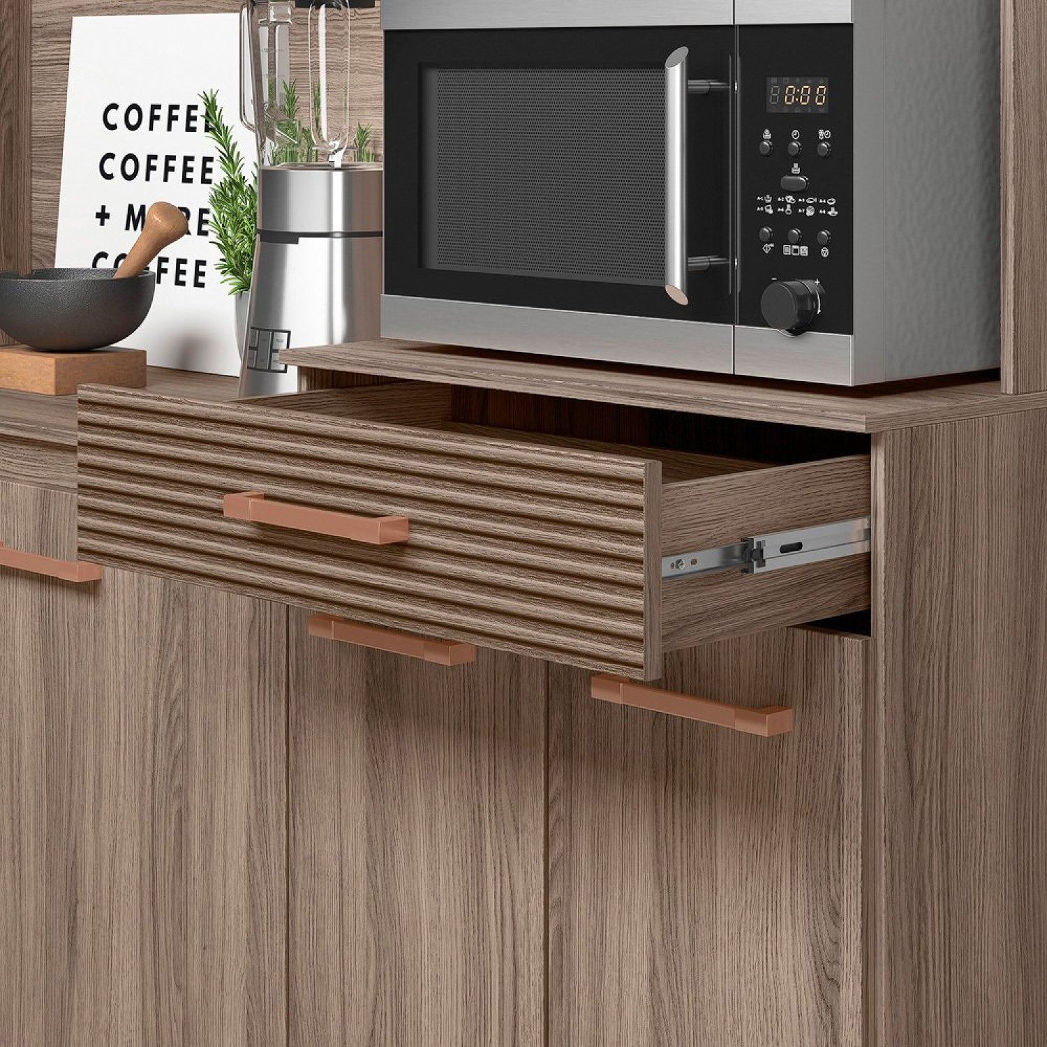 Kit Cozinha Compacta 7 Portas 1 Gaveta Alecrim - 6