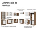 Ver imagem 3 de Armário de Cozinha Completa 566cm Veludo Lux Madesa 01 Rustic/branco Veludo