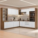 Ver imagem 1 de Armário de Cozinha Completa 566cm Veludo Lux Madesa 01 Rustic/branco Veludo