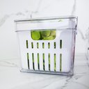 Ver imagem 4 de Organizador de Geladeira com Escorredor Interno 5l Caixa Plástica para Legumes Saladas Clear Fresh