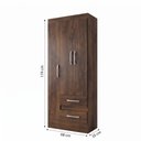 Ver imagem 3 de Guarda-Roupa Solteiro 3 Portas 2 Gavetas Cacau Nobre