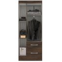 Ver imagem 2 de Guarda Roupas Solteiro 3 Portas 2 Gavetas Nobre Marrom/Cacau