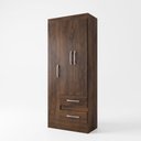 Ver imagem 2 de Guarda-Roupa Solteiro 3 Portas 2 Gavetas Cacau Nobre