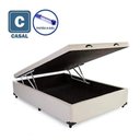 Ver imagem 2 de Cama Baú Box Base Blindado Casal Sintético Bege