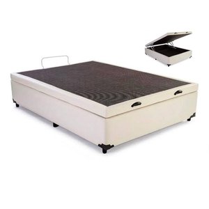 Cama Baú Box Base Blindado Casal Sintético Bege