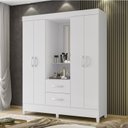 Ver imagem 1 de Guarda Roupas 4 Portas 2 Gavetas Mobi Capelinha Branco/Fosco