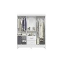 Ver imagem 5 de Guarda Roupas 4 Portas 2 Gavetas Mobi Capelinha Branco/Fosco