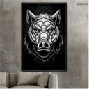Ver imagem 1 de Quadro Decorativo - Javali Pb Anm030 Tela Canvas - 60x40cm