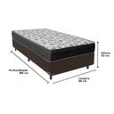 Ver imagem 5 de Cama Ortobom Solteiro Box Marrom e Colchão Iso100 Espuma D33