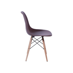 Cadeira de Jantar Eames na Cor Café Base Madeira Eiffel Sala Cozinha - 2