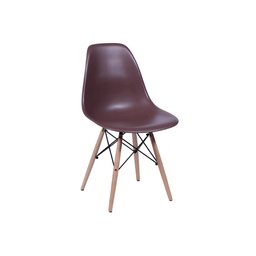 Cadeira de Jantar Eames na Cor Café Base Madeira Eiffel Sala Cozinha - 1