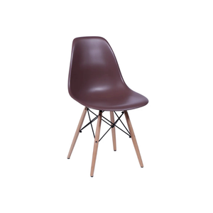 Cadeira de Jantar Eames na Cor Café Base Madeira Eiffel Sala Cozinha