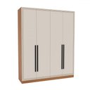 Ver imagem 2 de Guarda-roupa Casal Valência 4 Portas 4 Gavetas Freijó/creme - Politorno