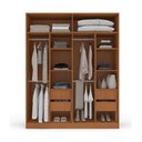 Ver imagem 3 de Guarda-roupa Casal Valência 4 Portas 4 Gavetas Freijó/creme - Politorno