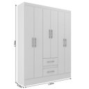 Ver imagem 4 de Guarda Roupas Solteiro 6 Portas 2 Gavetas Magistral Branco