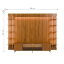 Ver imagem 7 de Rack com Painel para TV até 85" 11 Prateleiras e LED Neon Float 291cm - Canella c/ Champanhe