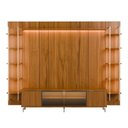Ver imagem 4 de Rack com Painel para TV até 85" 11 Prateleiras e LED Neon Float 291cm - Canella c/ Champanhe