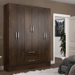 Guarda Roupas Solteiro 6 Portas 2 Gavetas Magistral