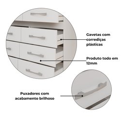 Cômoda Roupeiro 8 Gavetas Imperatriz - 5