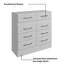 Ver imagem 4 de Cômoda para Quarto 8 Gavetas Imperatriz Branco
