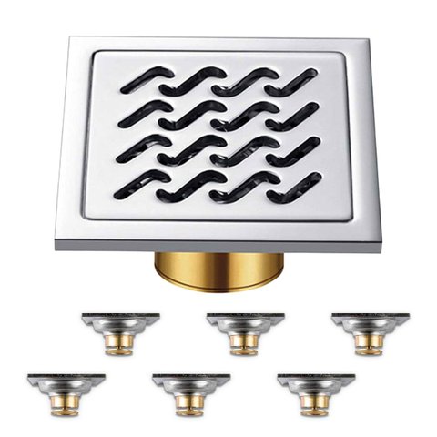 Ralo 10x10 Aço Inox Banheiro Kit 6 Lavabo Anti Odor Anti Inseto Resistente Higienico Varanda Casa