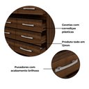 Ver imagem 5 de Cômoda para Quarto 8 Gavetas Imperatriz Cacau Marrom