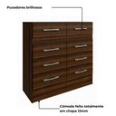 Ver imagem 4 de Cômoda para Quarto 8 Gavetas Imperatriz Cacau Marrom