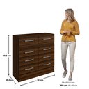 Ver imagem 3 de Cômoda para Quarto 8 Gavetas Imperatriz Cacau Marrom