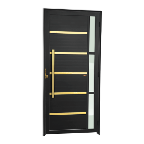 Porta Lambril Miraggio c/Puxador e. Super Preto Dourado 90 Brimak