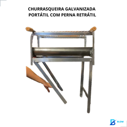 Churrasqueira Portatil 40x27 Casa Camping Pescaria Slim S1 - 5