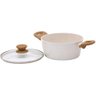 Caçarola Aluminio Antiaderente 20cm Mimo Style Linha Marmol Panela Cerâmica Indução 2,25 Litros Com  - 1