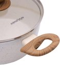 Ver imagem 2 de Caçarola Aluminio Antiaderente 20cm Mimo Style Linha Marmol Panela Cerâmica Indução 2,25 Litros Com