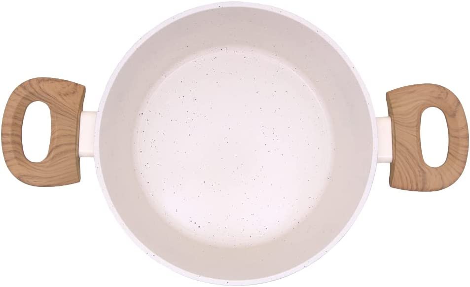 Caçarola Aluminio Antiaderente 20cm Mimo Style Linha Marmol Panela Cerâmica Indução 2,25 Litros Com  - 4