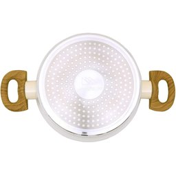 Caçarola Aluminio Antiaderente 20cm Mimo Style Linha Marmol Panela Cerâmica Indução 2,25 Litros Com  - 5