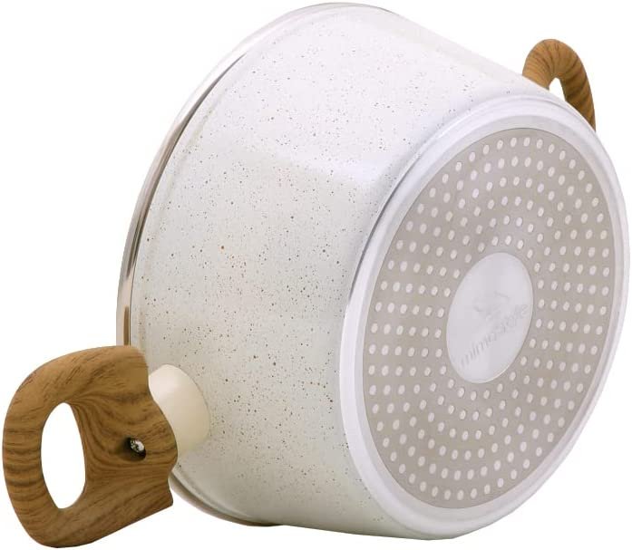 Caçarola Aluminio Antiaderente 20cm Mimo Style Linha Marmol Panela Cerâmica Indução 2,25 Litros Com  - 6